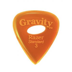 GRAVITY-PICKS-RAZER-Std-Boutique-Guitar-Pick-3mm-Orange-With-Eclipse-Grip-Hole