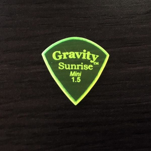 GRAVITY-PICKS-SUNRISE-Mini-Guitar-Pick-15mm-Master-Finish-Fluro-Green