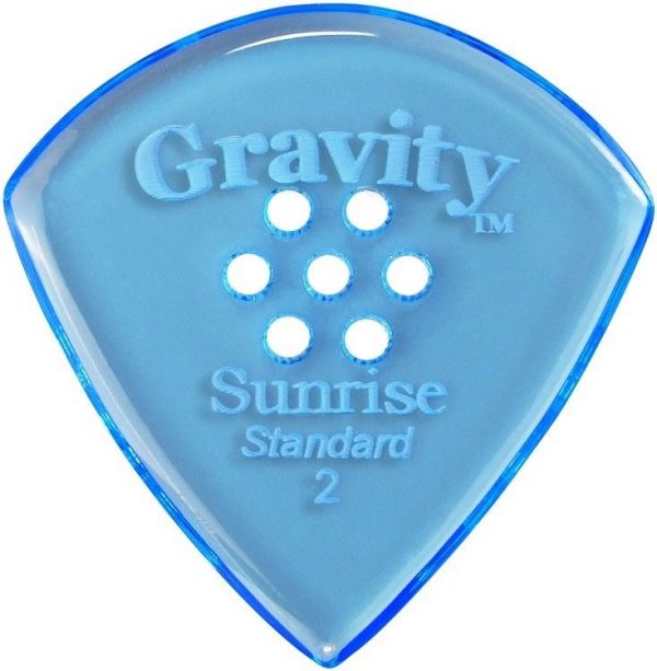 GRAVITY-PICKS-Sunrise-Boutique-Guitar-Pick-Blue-2mm-wMulti-Grip-Holes